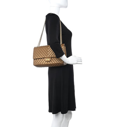 Chanel Metallic Calfskin Chevron Quilted 2.55 Reissue 226 Flap Gold 2 of 15