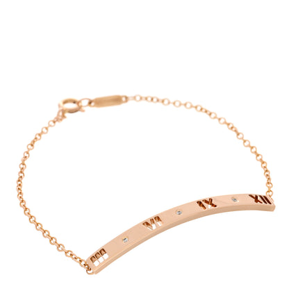 Tiffany 18K Rose Gold Diamond Atlas Bar Pierced Bracelet 1 of 3