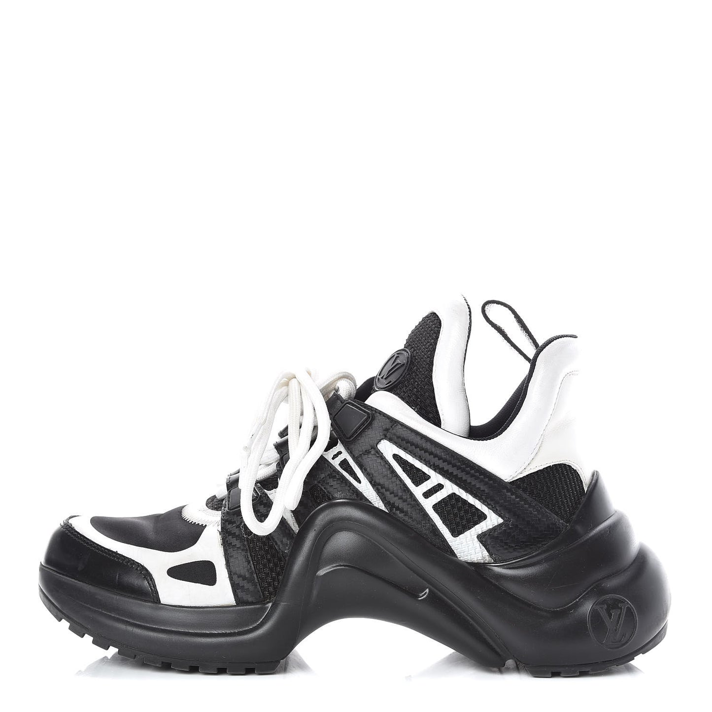 Calfskin Technical Nylon LV Archlight Sneakers 36 Black White