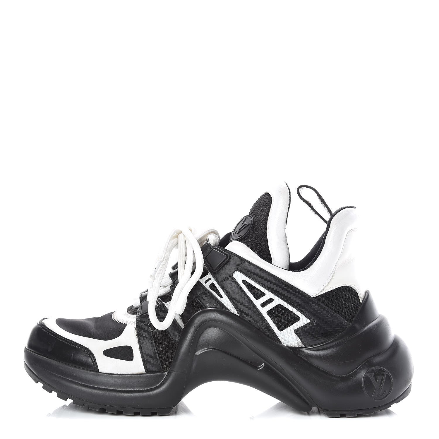Louis Vuitton Calfskin Technical Nylon LV Archlight Sneakers 36 Black White 1 of 10
