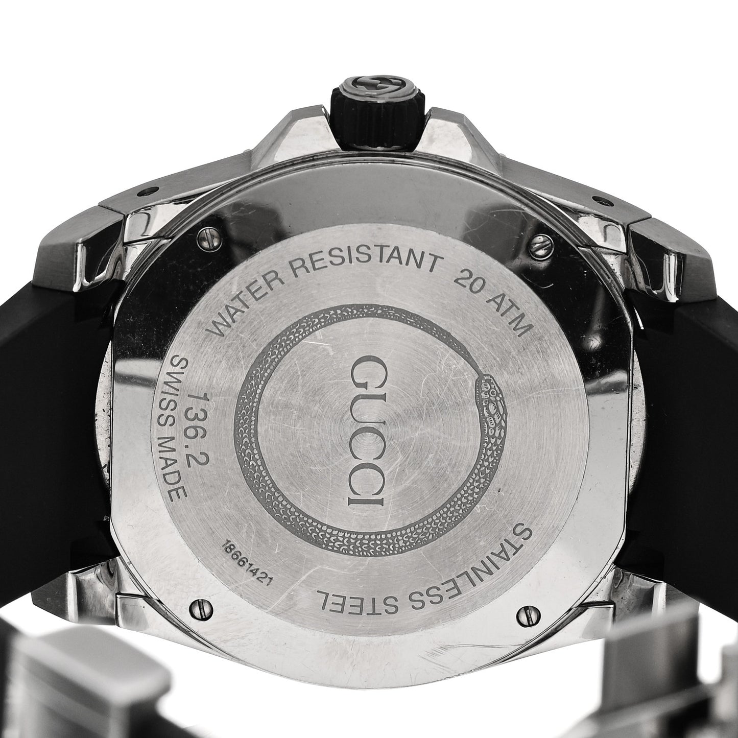 Stainless Steel Rubber 45mm Dive Snake Quartz Watch Black