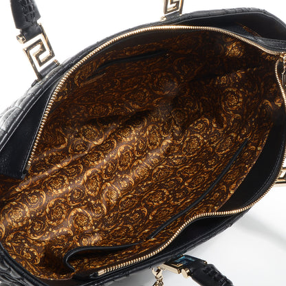 Versace Barocco Quilted Leather Elettra Vanitas Tote Black 6 of 9