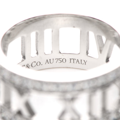 Tiffany 18K White Gold Diamond Wide Atlas Open Ring 50 5.25 5 of 6