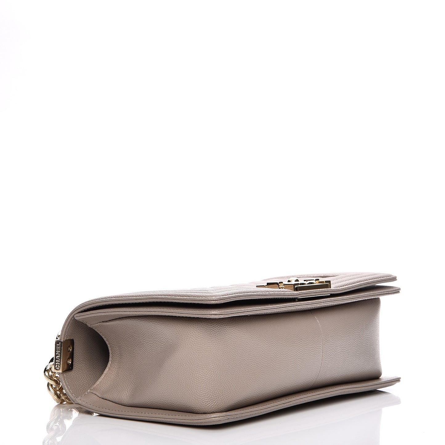 Caviar Quilted Medium Boy Flap Dark Beige