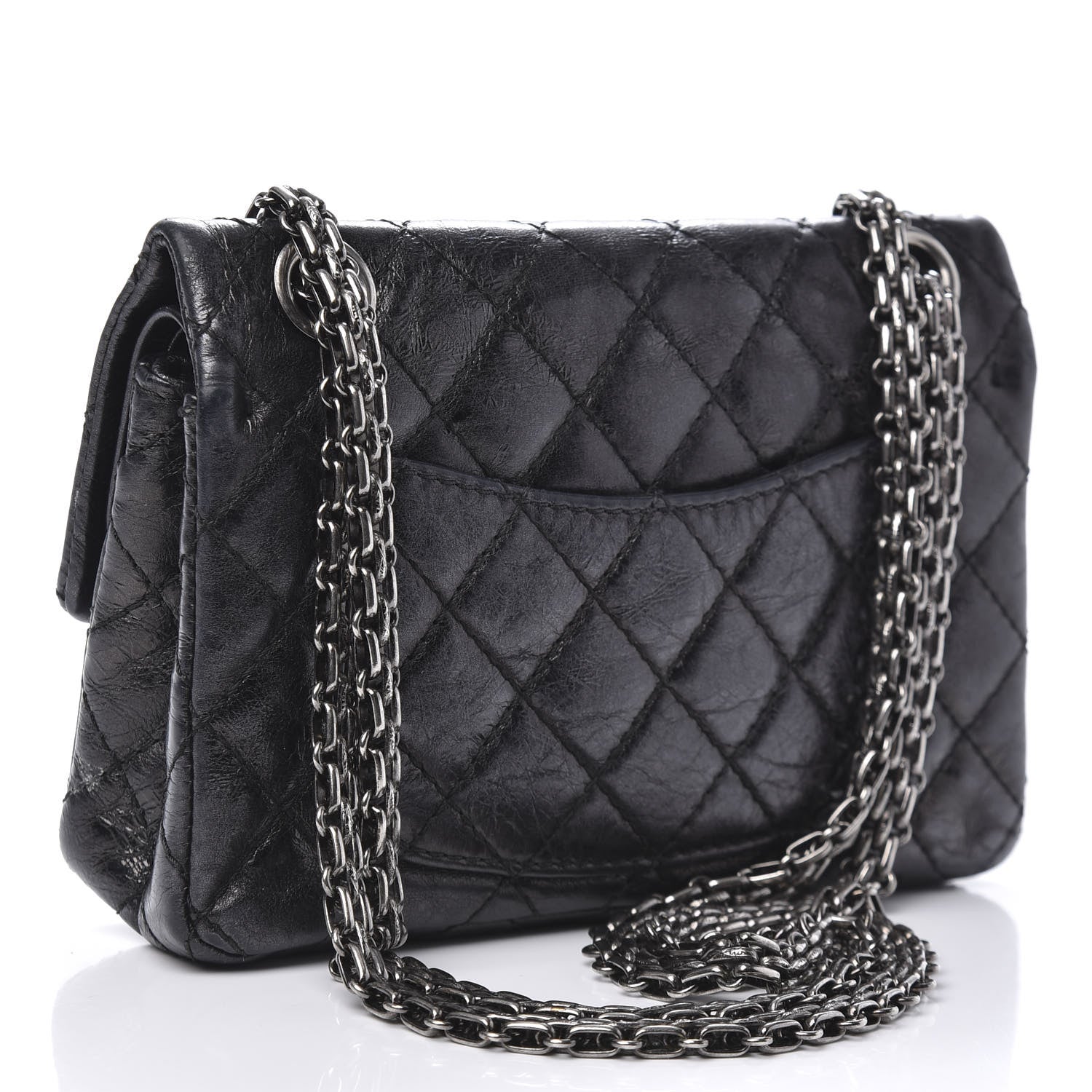 Chanel Iridescent Calfskin Quilted 2.55 Reissue 224 Flap Black 3 of 13