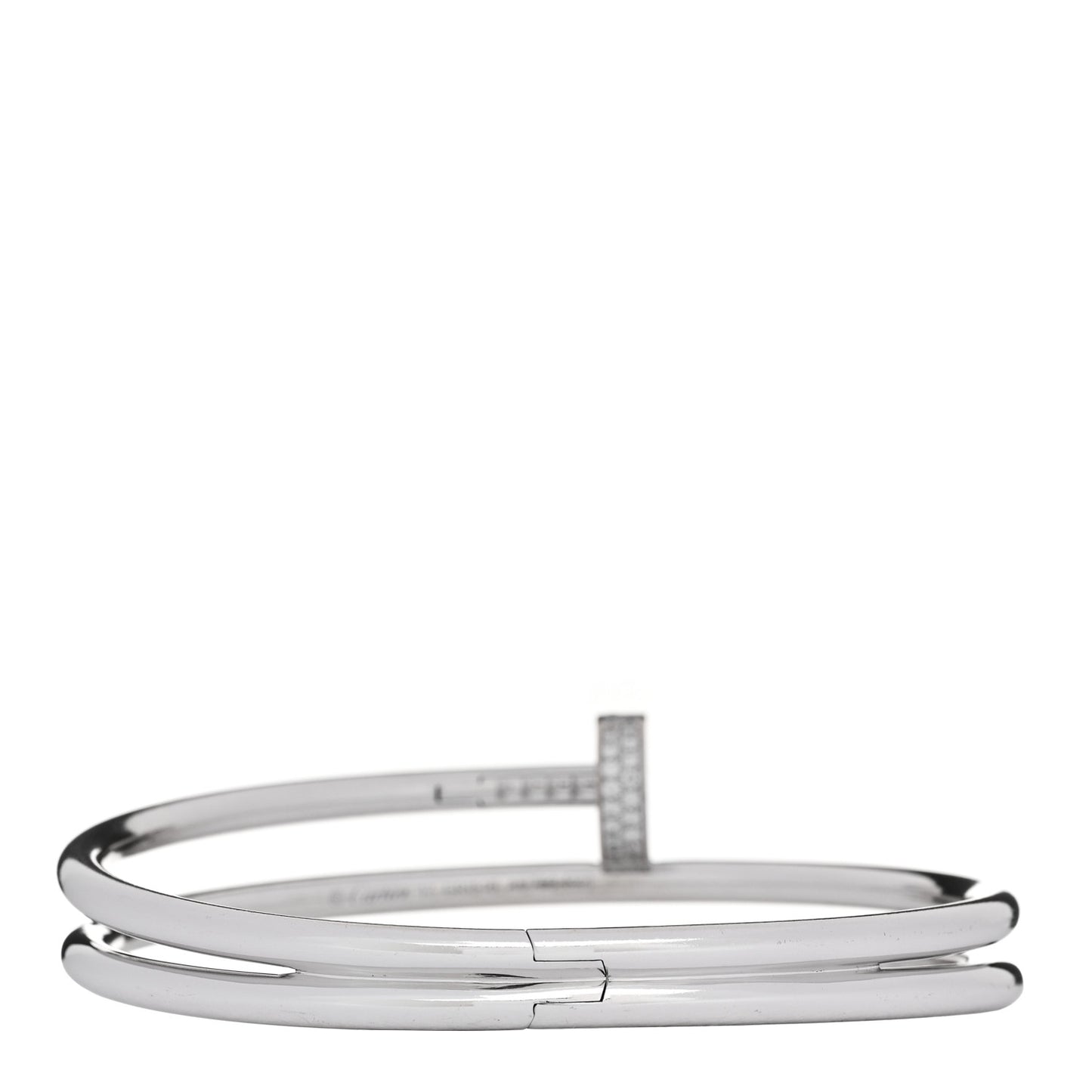 18K White Gold Diamond Double Wrap Juste Un Clou Bracelet 17