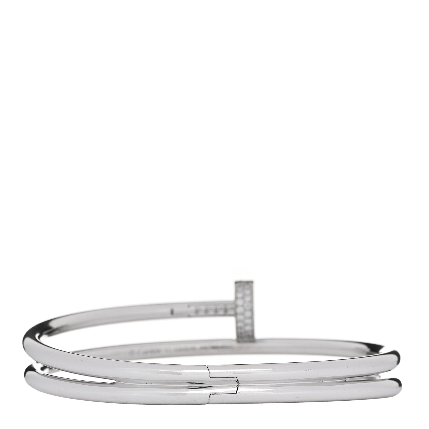 Cartier 18K White Gold Diamond Double Wrap Juste Un Clou Bracelet 17 2 of 4