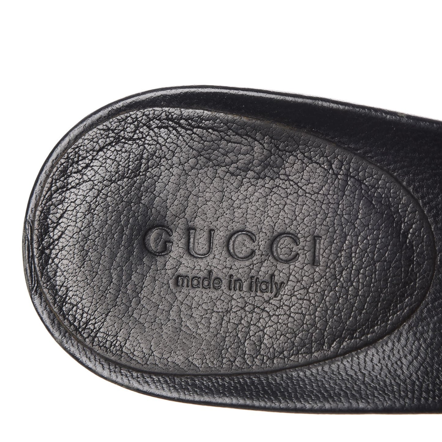 Calfskin Grommet Buckle Slide Sandal 7.5 Black