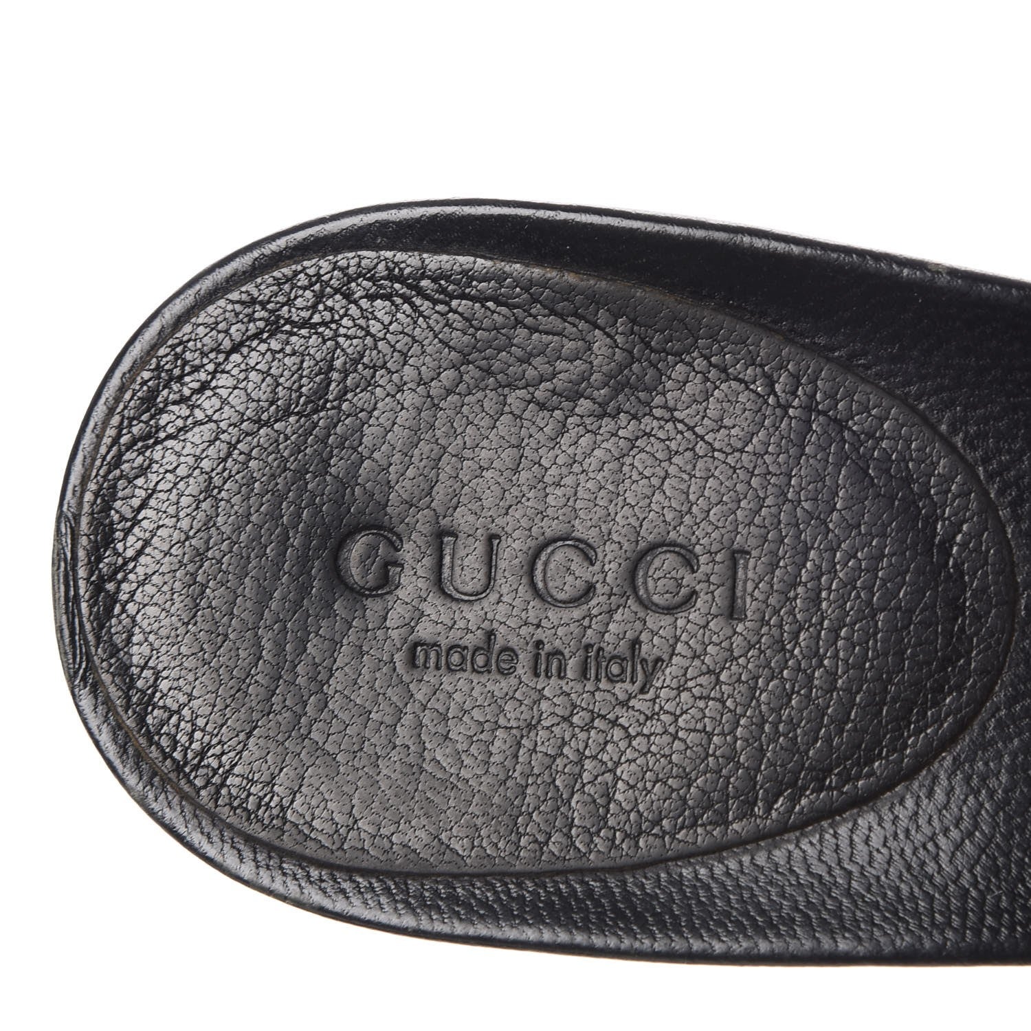 Gucci Calfskin Grommet Buckle Slide Sandal 7.5 Black 8 of 18