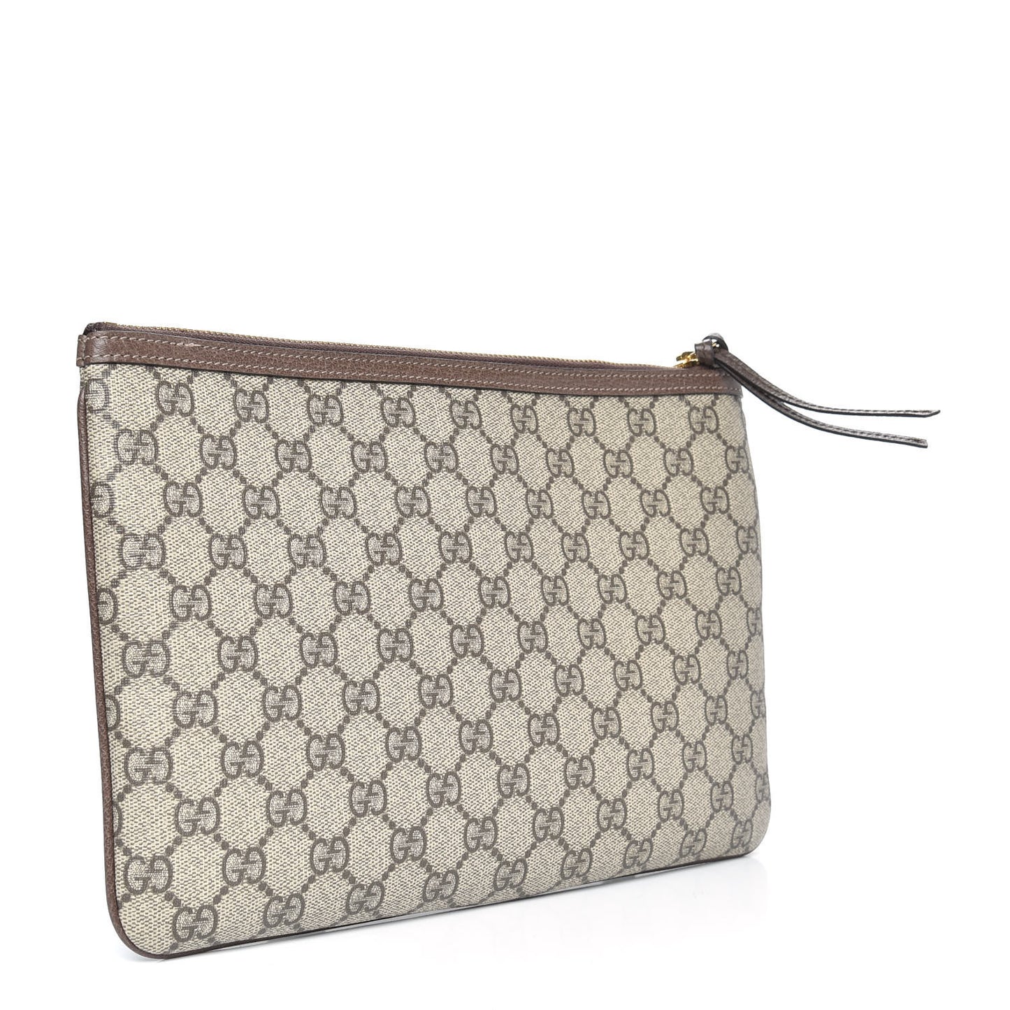 GG Supreme Monogram Large Ophidia Pouch Clutch Brown