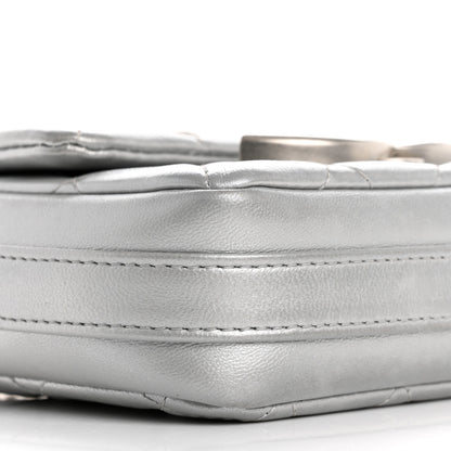 Chanel Metallic Lambskin Quilted Mini Giant CC Flap Argent 10 of 13