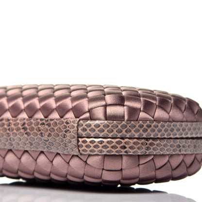 Bottega Veneta Satin Intreccio Impero Ayers Knot Clutch Pink 8 of 8