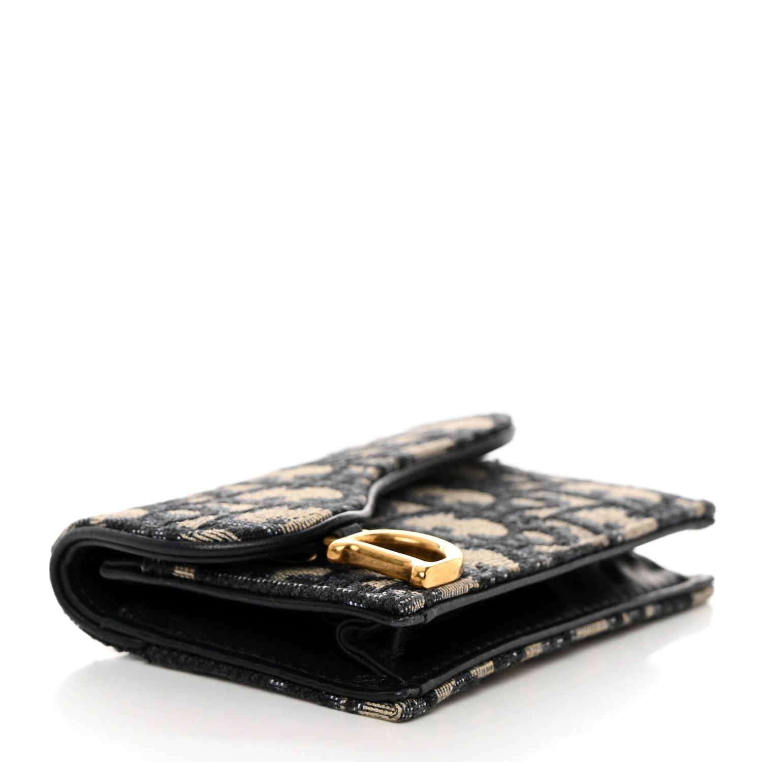 Christian Dior Oblique Saddle Card Holder Blue 4 of 8