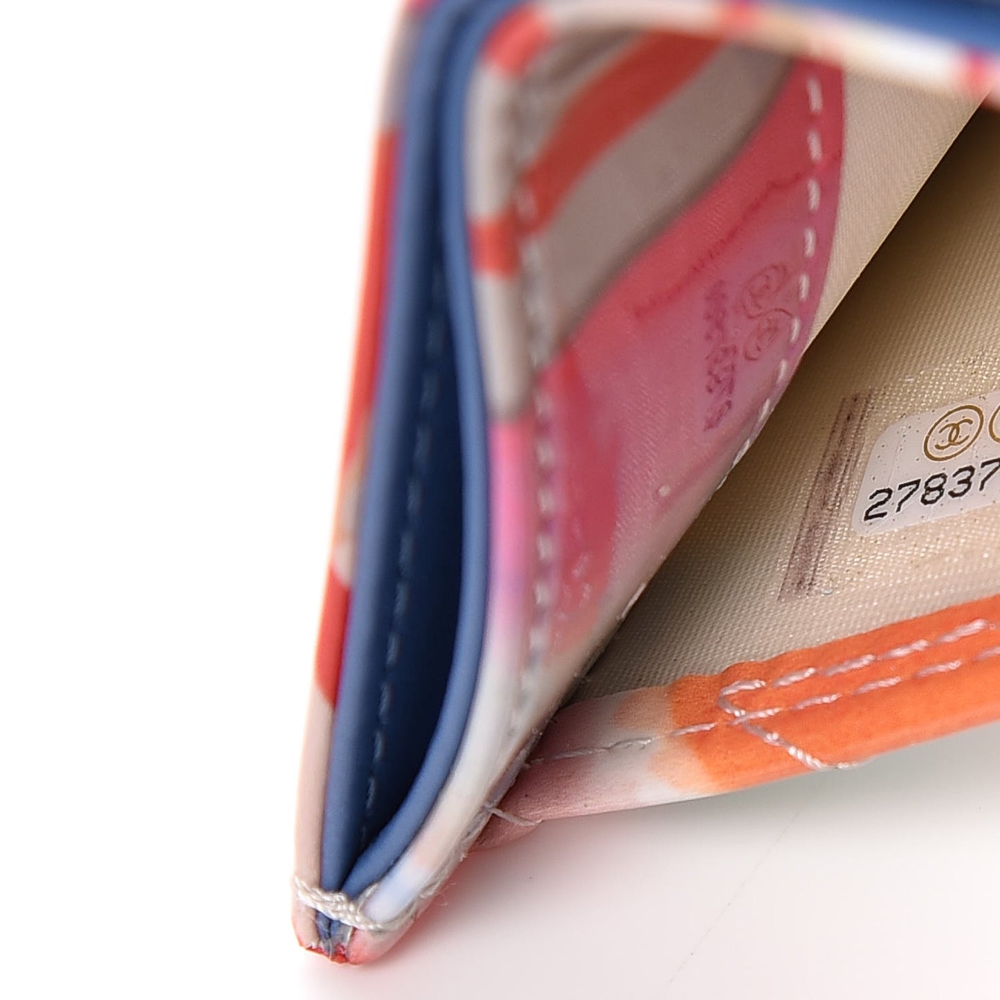 Patent Printed Quilted Card Holder Multicolor