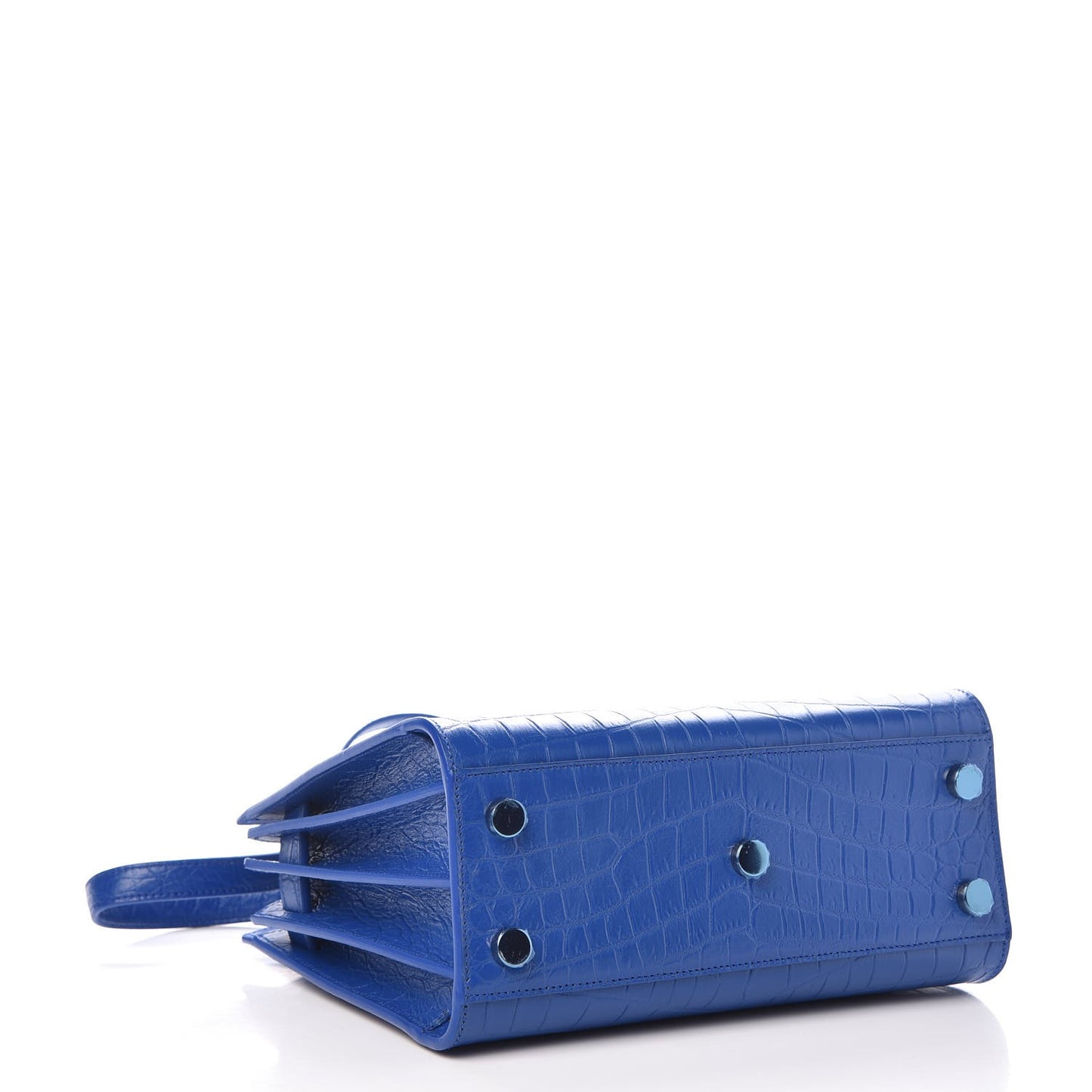 Calfskin Crocodile Embossed Nano Sac De Jour Royal Blue