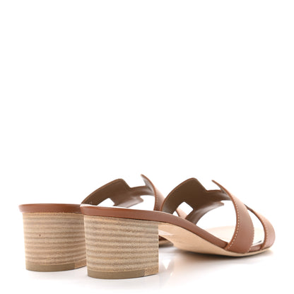 Hermes Calfskin Oasis Sandals 36.5 Gold 4 of 9