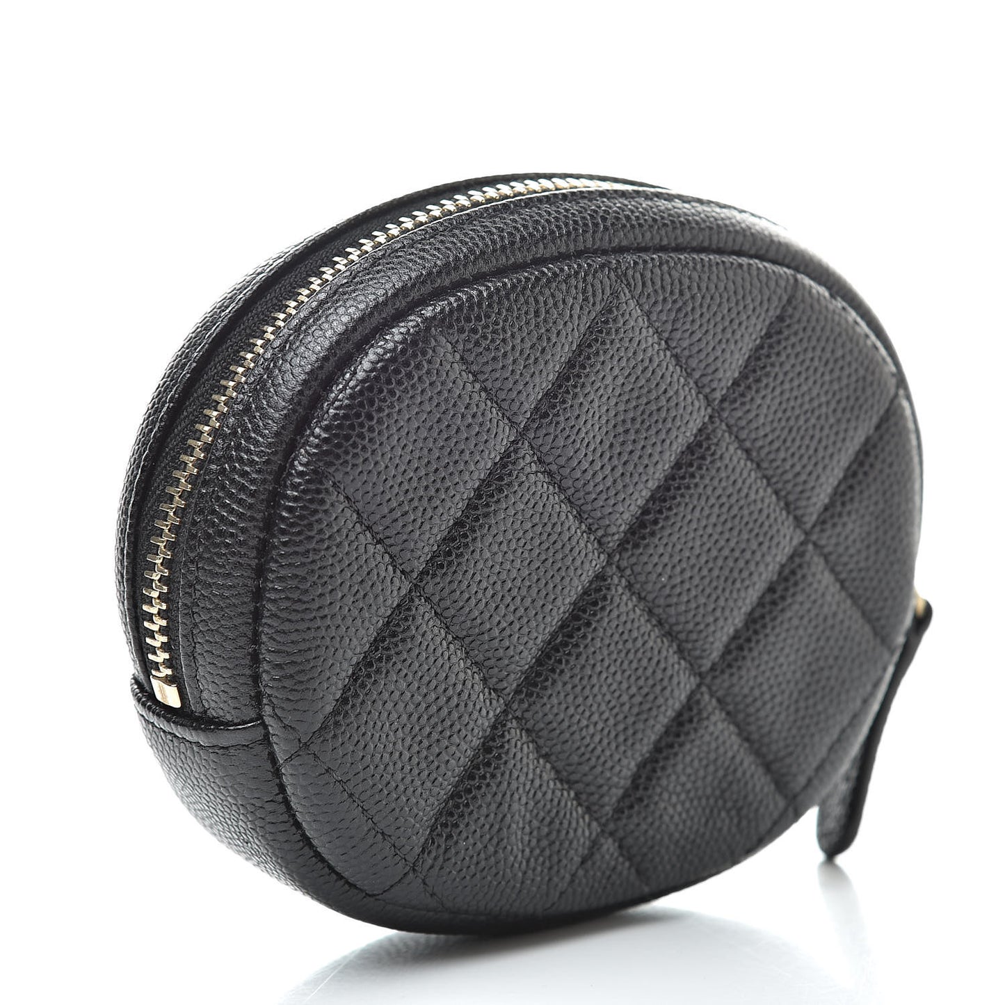 Caviar Quilted Zip Around Classic Coin Purse Black