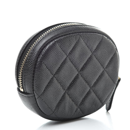 Chanel Caviar Quilted Zip Around Classic Coin Purse Black 3 of 8