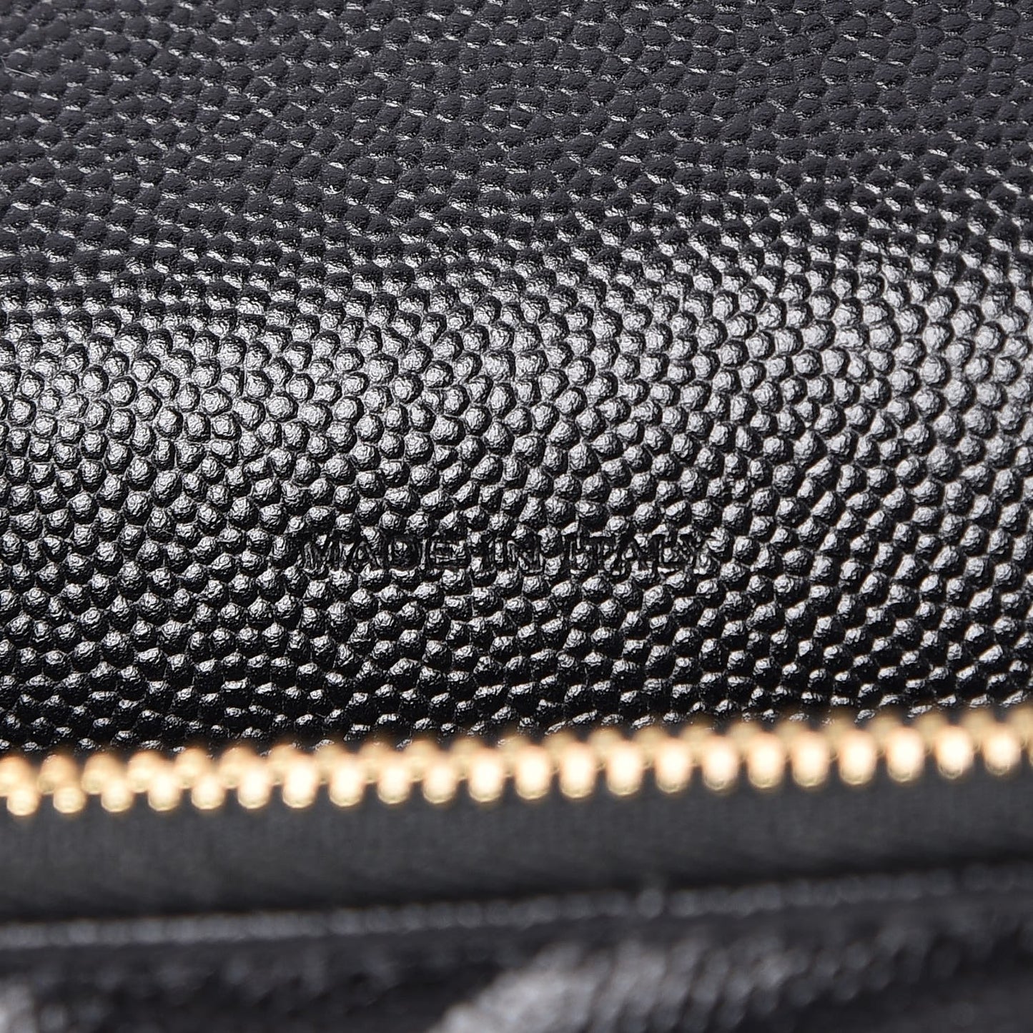 Grain De Poudre Matelasse Chevron Monogram Envelope Chain Wallet Black
