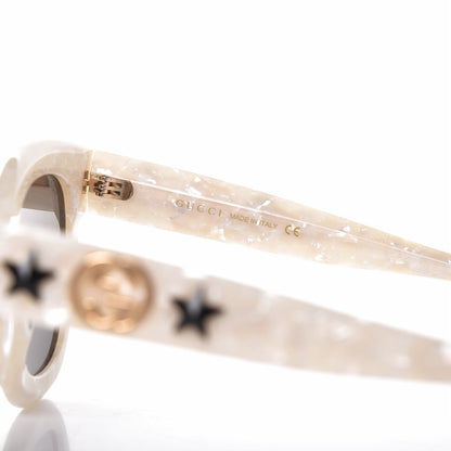 Gucci Round Frame Star Sunglasses GG0208S White 6 of 7