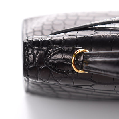 Hermes Matte Alligator Mini Kelly Sellier 20 Black 25 of 39