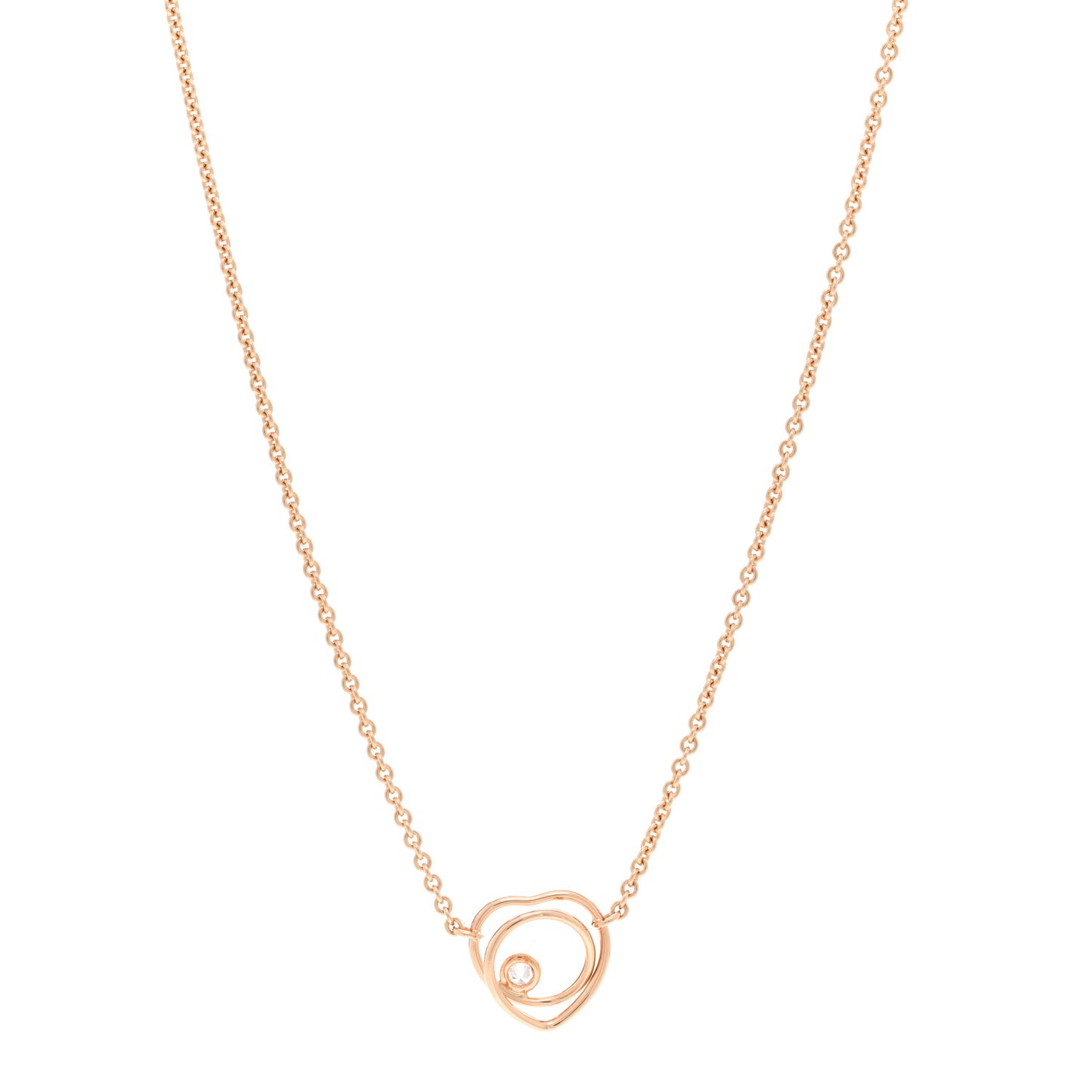 18K Rose Gold Diamond TPM Vertige Coeur Necklace ST