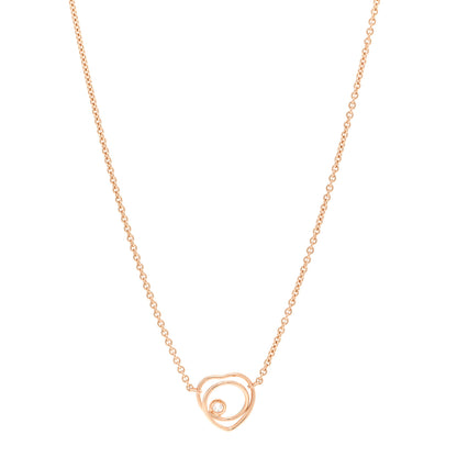 Hermes 18K Rose Gold Diamond TPM Vertige Coeur Necklace ST 1 of 5