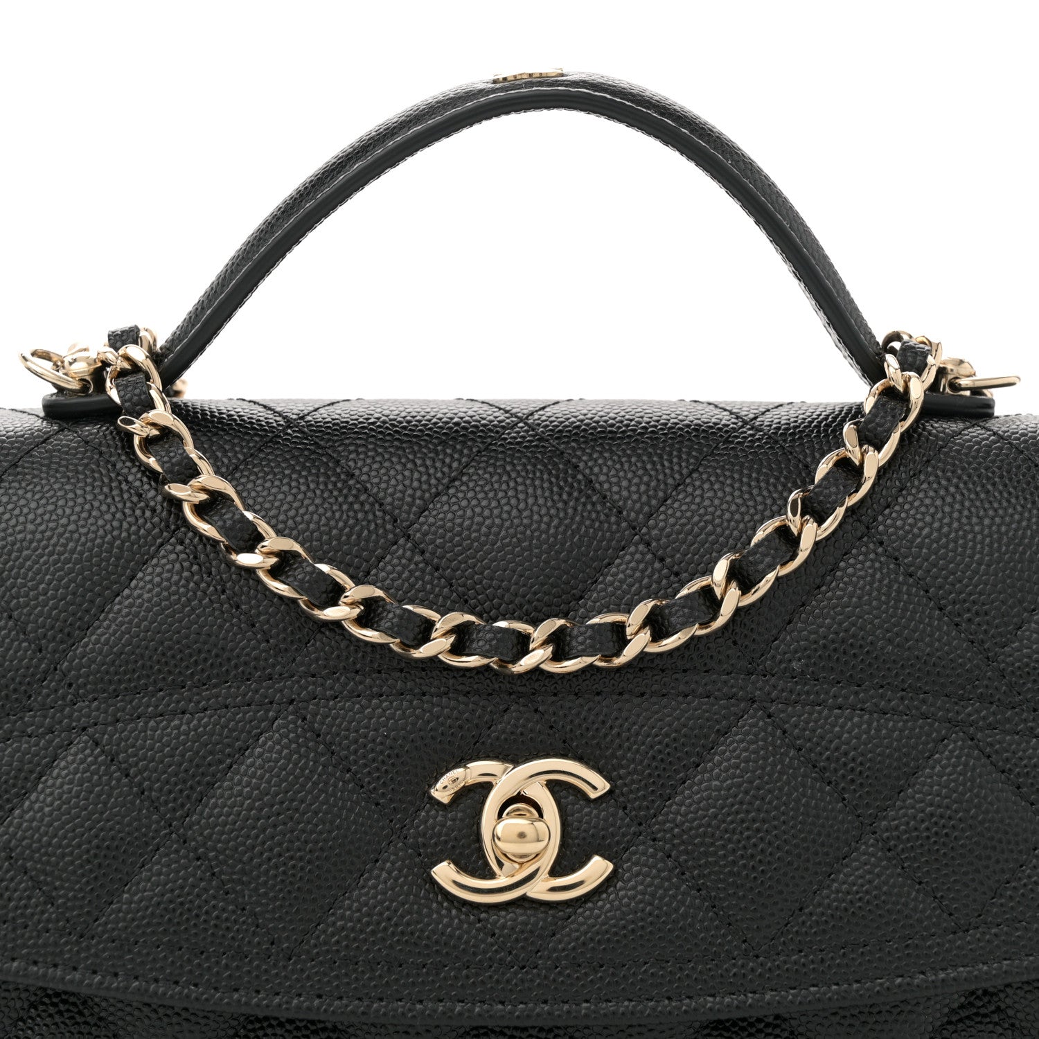 Chanel Caviar Quilted Trendy Handle Clutch With Chain Black 7 of 10