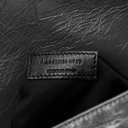 Saint Laurent Crinkled Calfskin Matelasse Monogram Medium Niki Chain Satchel Storm 7 of 10
