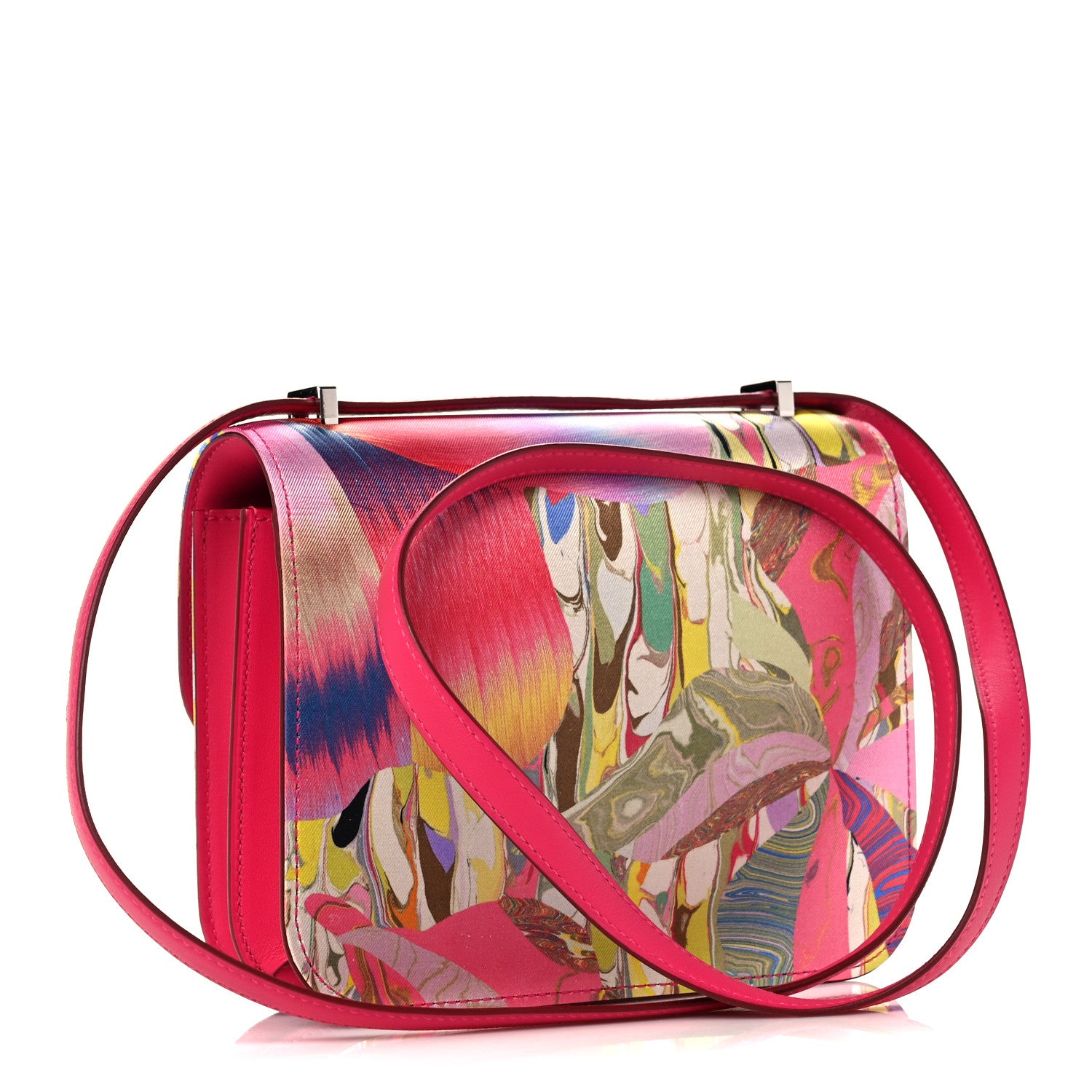 Hermes Swift Silk Marble Printed Constance 18 Rose Azalee Rose Mexico 3 of 20