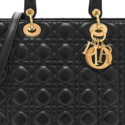 Christian Dior Lambskin Cannage Large Lady Dior Black 8 of 10