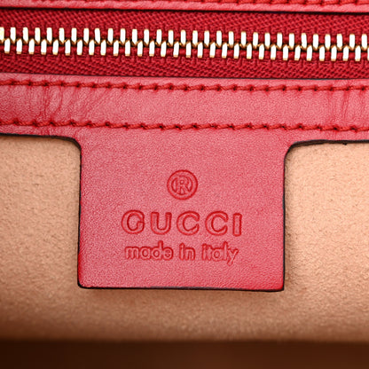 Gucci Guccissima Signature Small Padlock Top Handle Bag Hibiscus Red 6 of 13