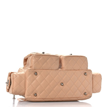 Chanel Calfskin Quilted Small Cambon Multipocket Reporter Beige 3 of 11