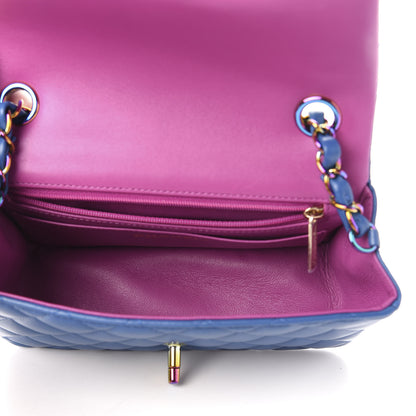 Chanel Lambskin Quilted Mini Rectangular Flap Blue Purple 5 of 12