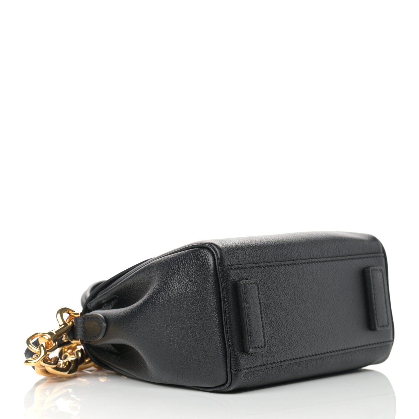 Grained Calfskin Small La Medusa Top Handle Bag Black
