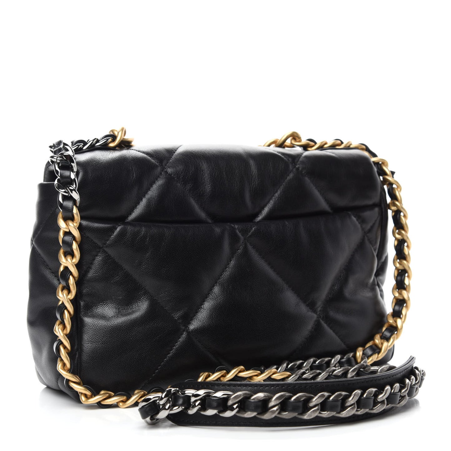 Goatskin Quilted Medium Chanel 19 Flap Black