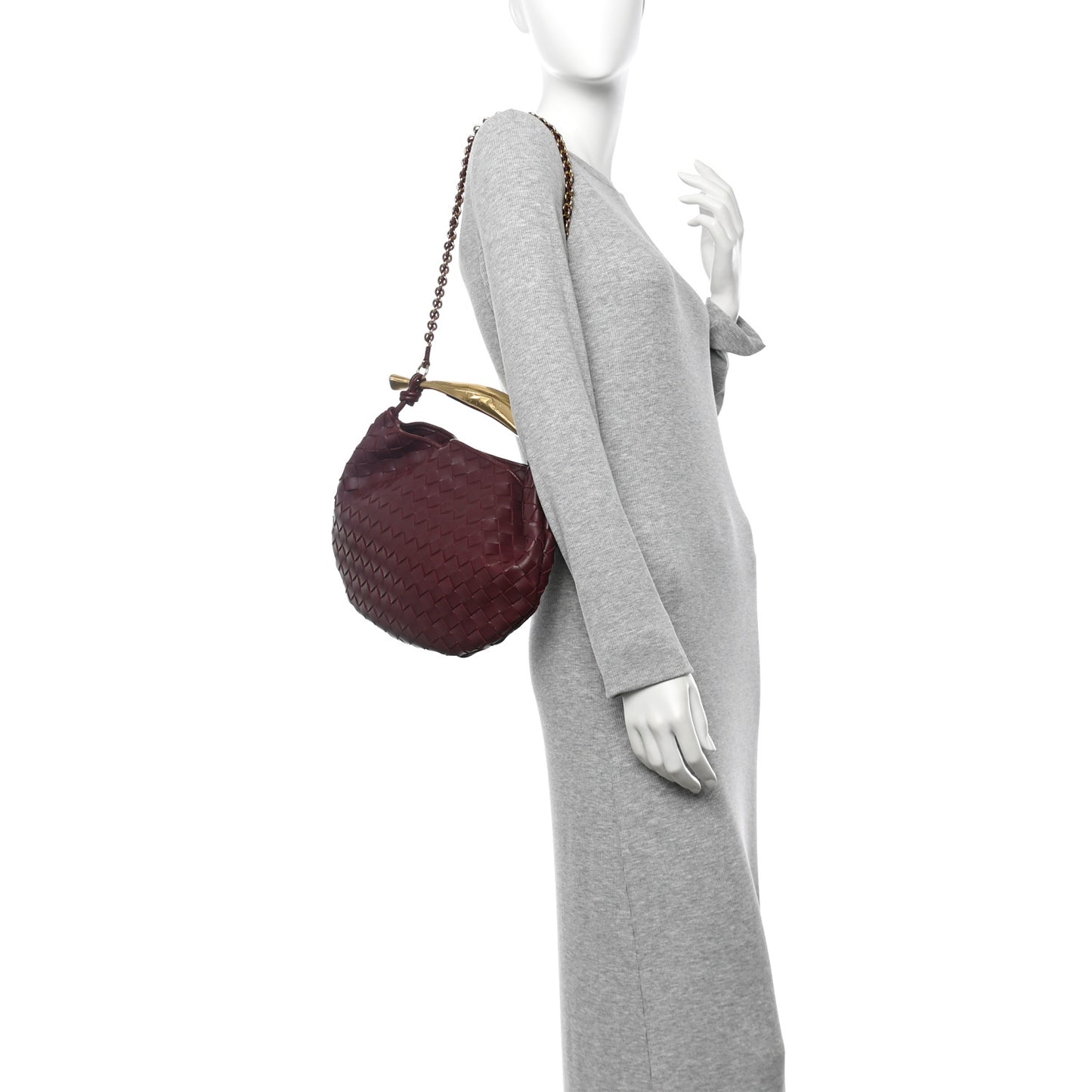 Nappa Intrecciato Sardine With Chain Bag Barolo