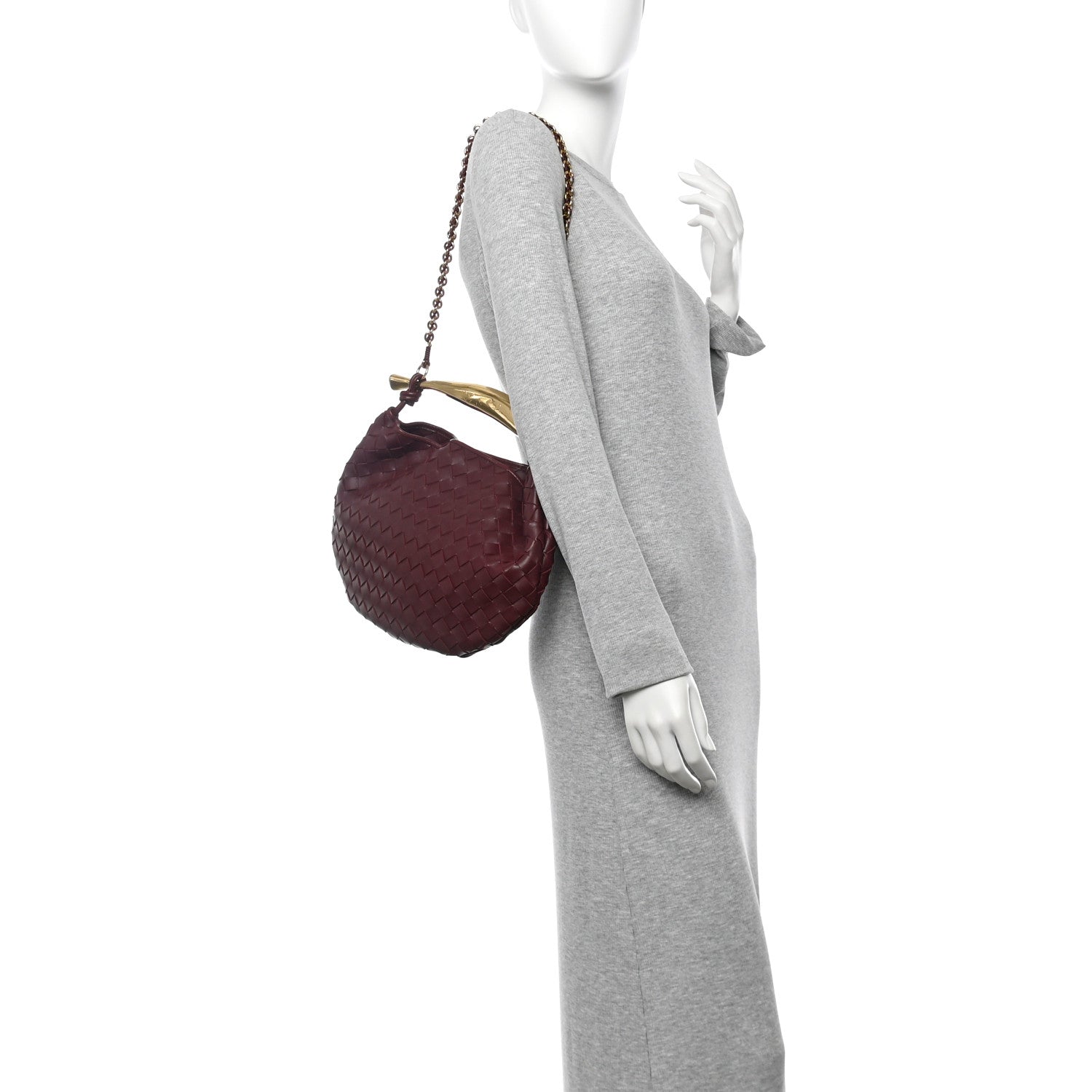 Bottega Veneta Nappa Intrecciato Sardine With Chain Bag Barolo 2 of 10