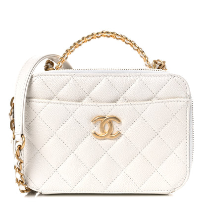 Chanel Caviar Quilted Mini Pick Me Up Vanity Case White 1 of 14