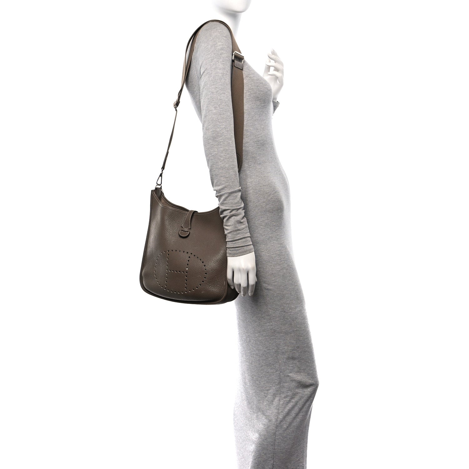 Hermes Taurillon Clemence Evelyne III PM Etoupe 2 of 10