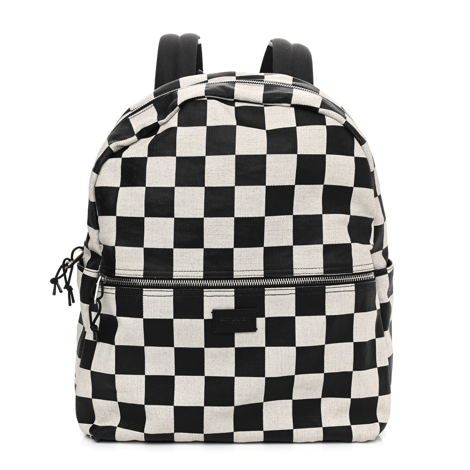 Saint Laurent Calfskin Checked Print Nuxx Backpack Black White 1 of 12