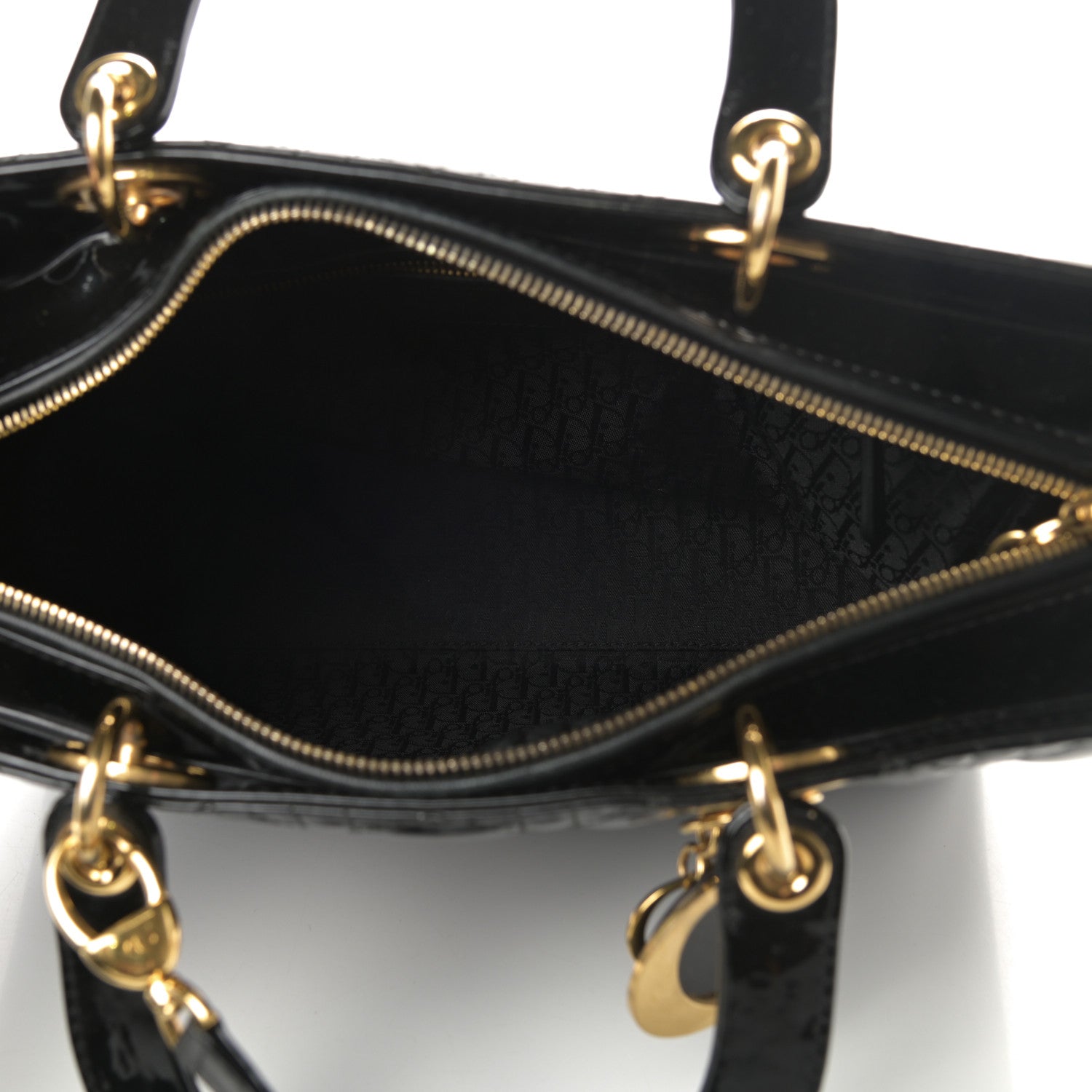 Christian Dior Patent Cannage Large Lady Dior Black 5 of 12