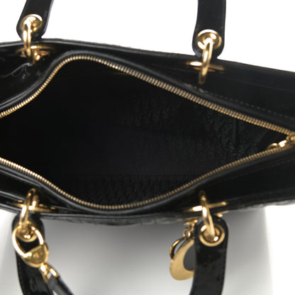 Christian Dior Patent Cannage Large Lady Dior Black 5 of 12