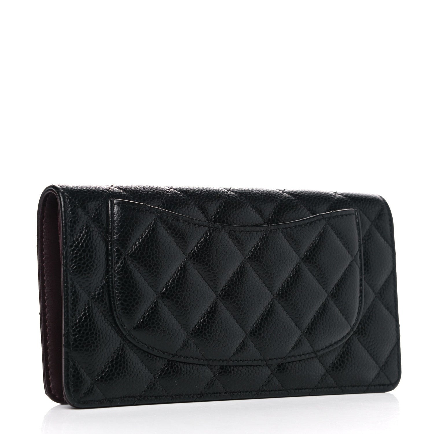 Chanel Caviar Quilted Yen Wallet Black 3 of 12