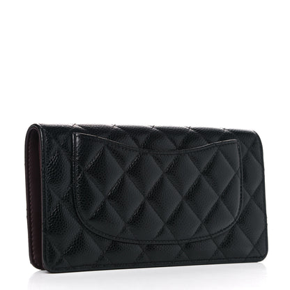 Chanel Caviar Quilted Yen Wallet Black 3 of 12
