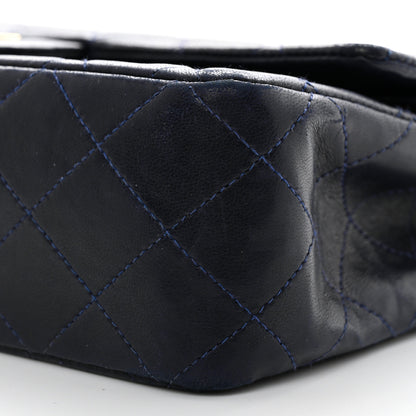 Chanel Lambskin Quilted Medium Double Flap Navy 9 of 11