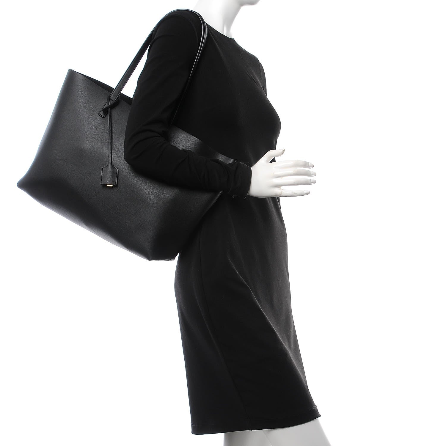 Saint Laurent Calfskin Large Shopping Tote Black 2 of 9