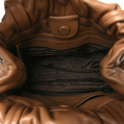 Prada Nappa Drawstring Tote Caramel 5 of 10