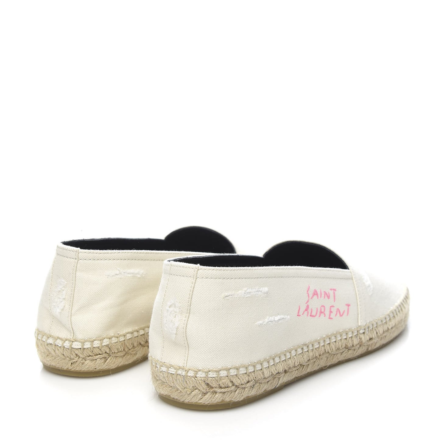 Canvas Nappa Elba Light Logo Embroidered Espadrilles 41.5 Panna