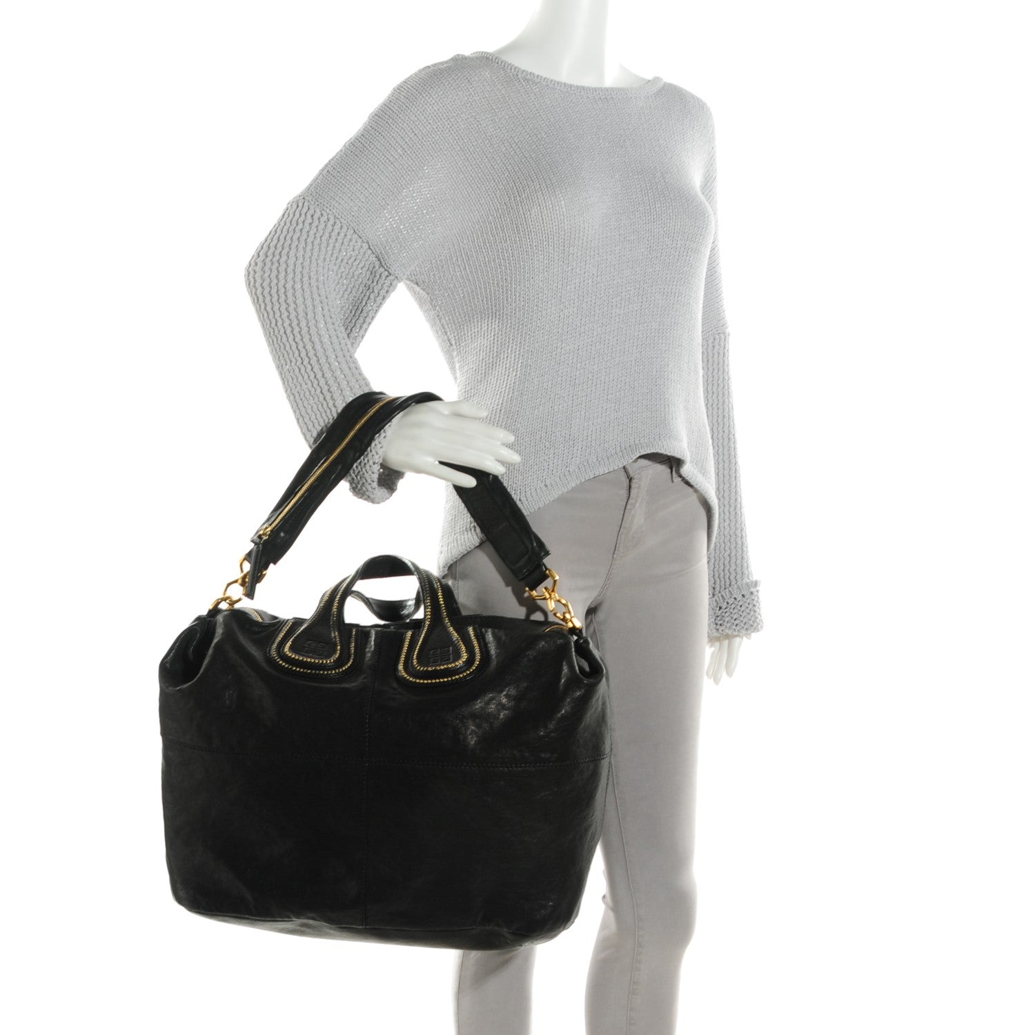 Givenchy Lambskin Studded Large Nightingale Black 2 of 8